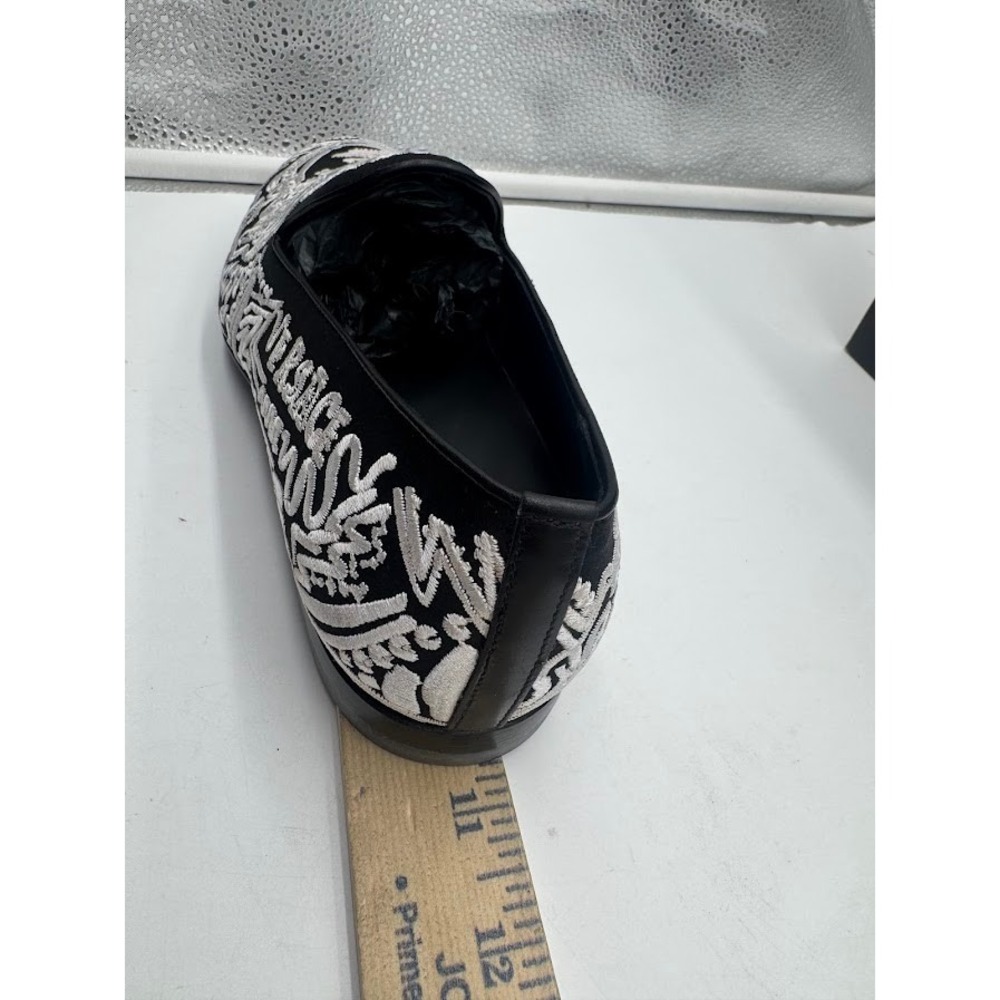 Versace Medusa Embroidered Slippers Black White Loafers DSU6488 US7 IT39 NEW - Picture 10 of 12